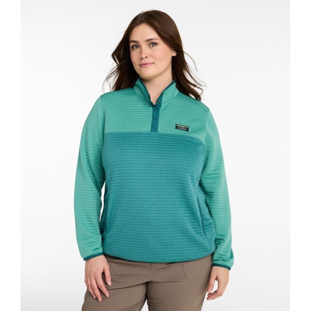 LL Bean Airlight Pullover Sweater Quilted Teal Mint Green Gorpcore Outdoor Med